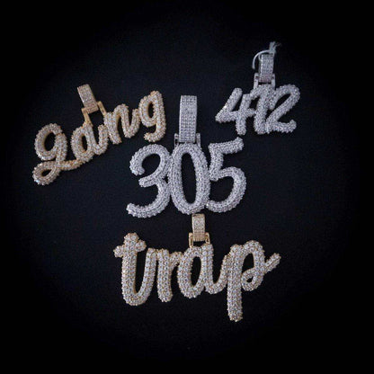 Custom Name Plate Pave Font