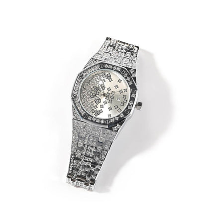 Diamond Octagon Full Diamond Star Watch