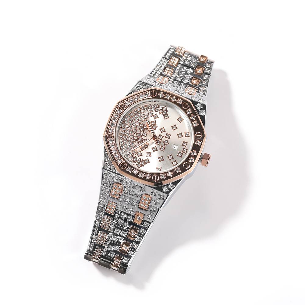 Diamond Octagon Full Diamond Star Watch