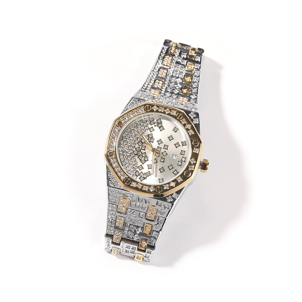 Diamond Octagon Full Diamond Star Watch