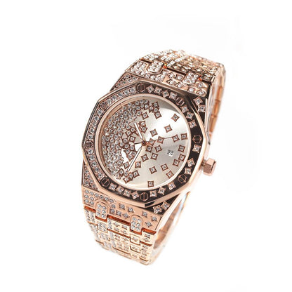 Diamond Octagon Full Diamond Star Watch