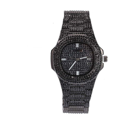 Fashionable Diamond-Encrusted Gypsophila Hip-Hop Watch