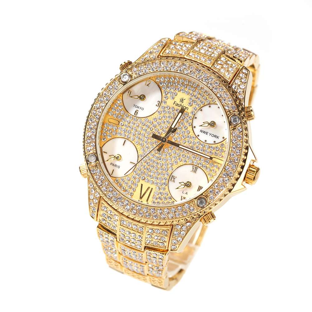 Full Diamond Big Dial Hip Hop Ice Watch