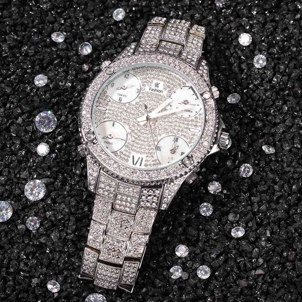Full Diamond Big Dial Hip Hop Ice Watch