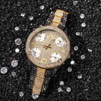 Full Diamond Big Dial Hip Hop Ice Watch