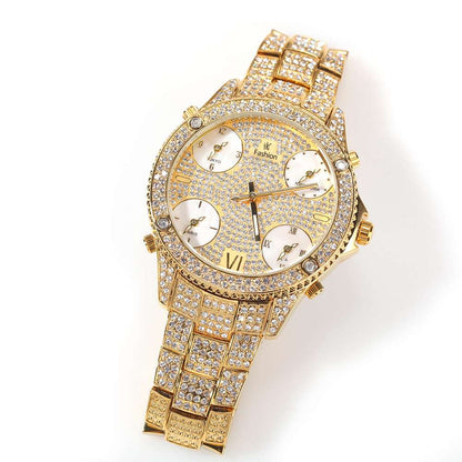 Full Diamond Big Dial Hip Hop Ice Watch