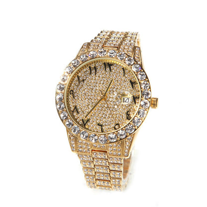 Full Diamond British Floral Digital Watch