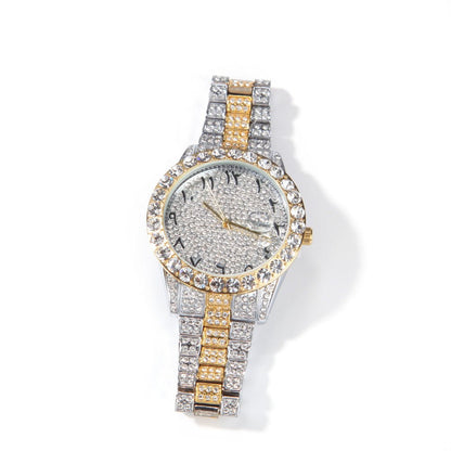Full Diamond British Floral Digital Watch