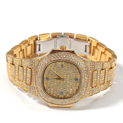 Full Diamond Hip Hop Fashion Men's Ice Watch