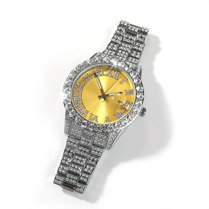 Full Diamond Roman Numeral Diamond Watch