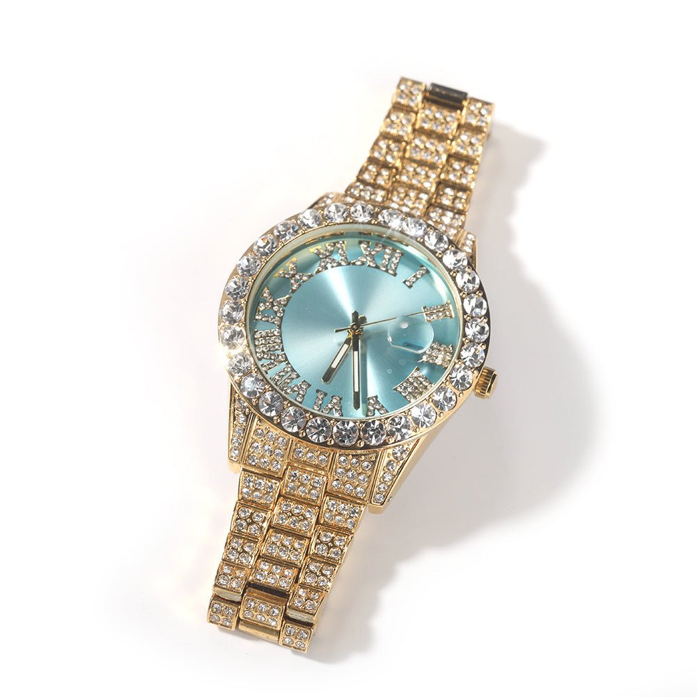 Full Diamond Roman Numeral Diamond Watch