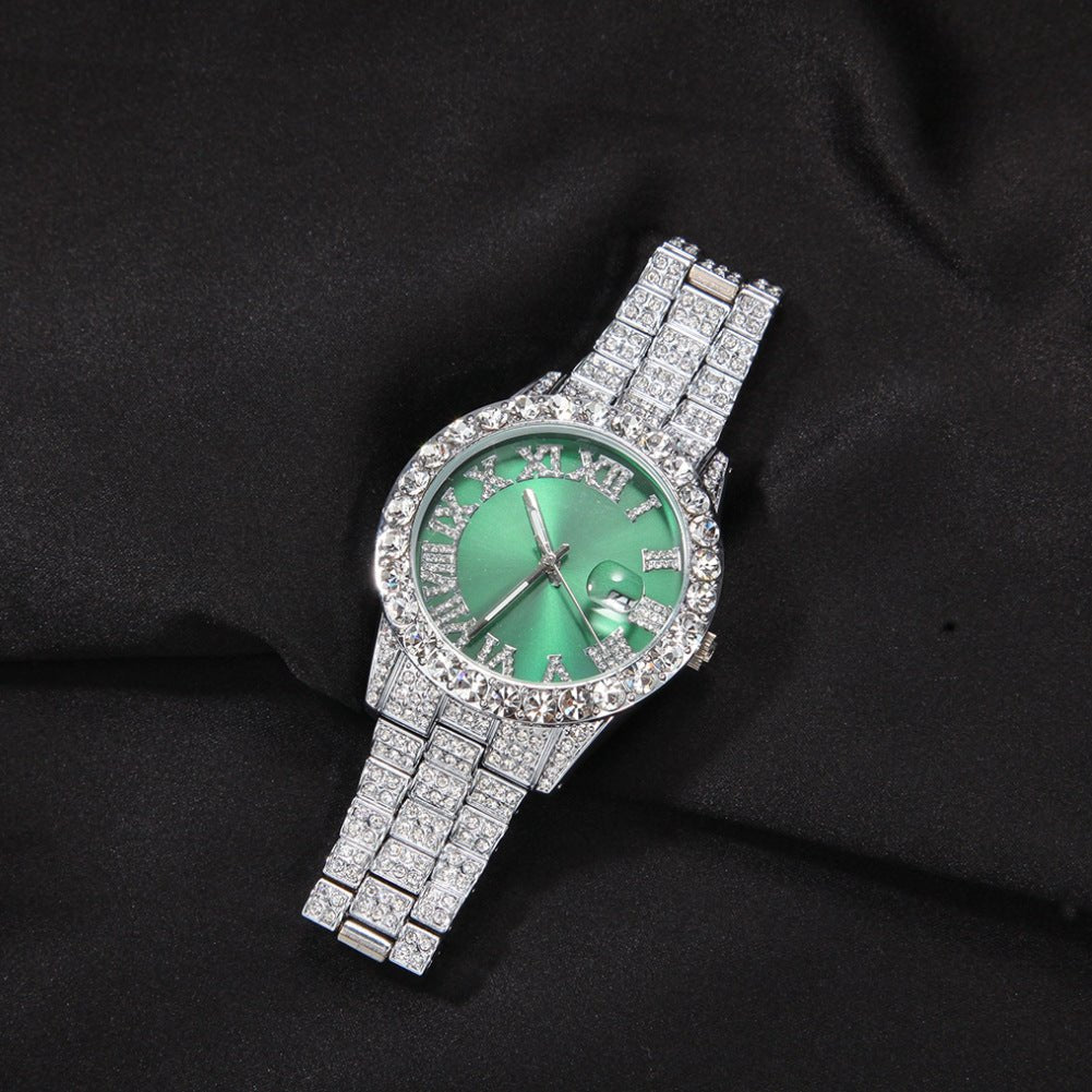 Full Diamond Roman Numeral Diamond Watch