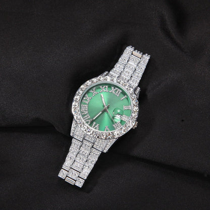 Full Diamond Roman Numeral Diamond Watch