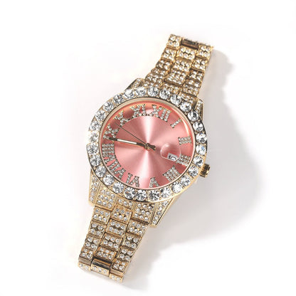 Full Diamond Roman Numeral Diamond Watch