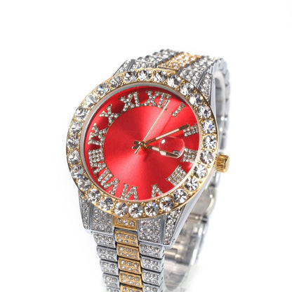 Full Diamond Roman Numeral Diamond Watch