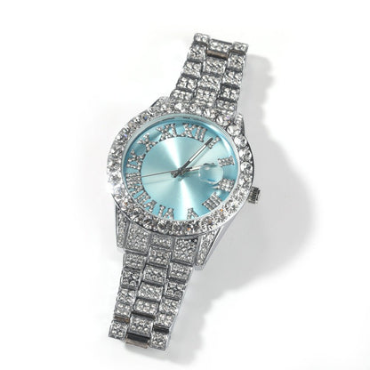 Full Diamond Roman Numeral Diamond Watch