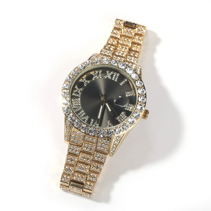 Full Diamond Roman Numeral Diamond Watch