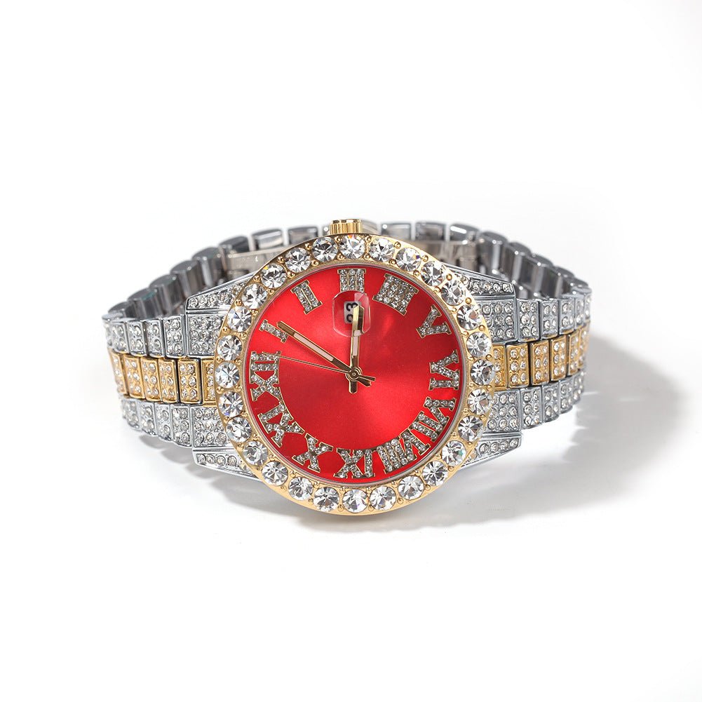 Full Diamond Roman Numeral Diamond Watch