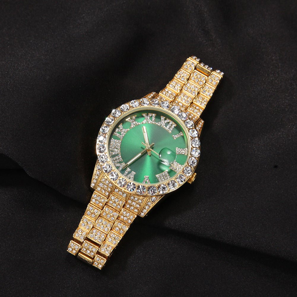 Full Diamond Roman Numeral Diamond Watch