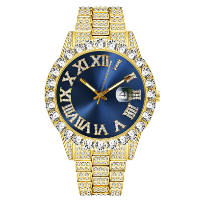 Full Diamond Roman Numeral Diamond Watch