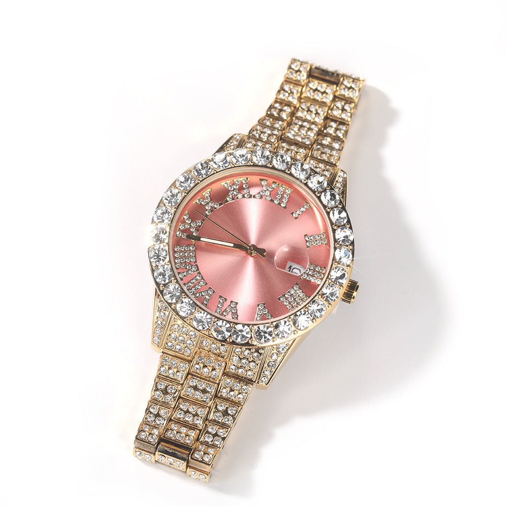 Full Diamond Roman Numeral Diamond Watch