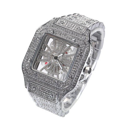 Full Diamond Square Hollow Quartz Watch