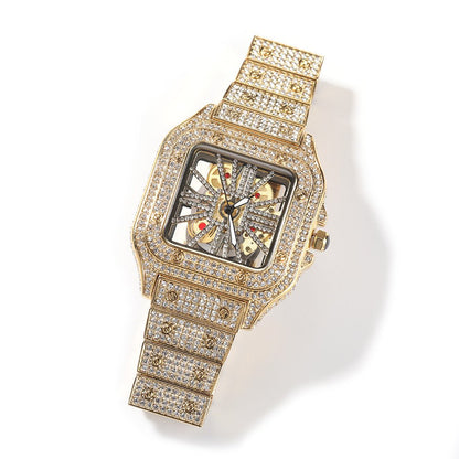 Full Diamond Square Hollow Quartz Watch