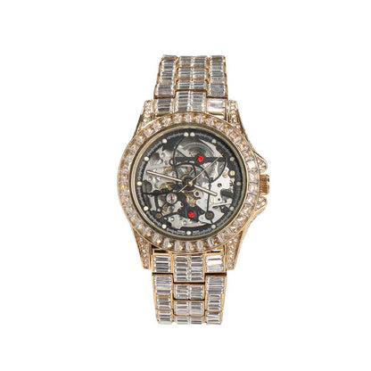 Full Diamond T Square Mechanical Ice Bling Watch