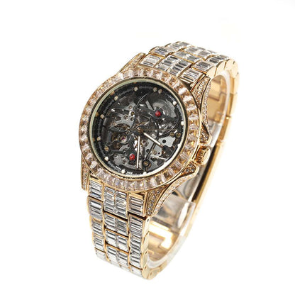 Full Diamond T Square Mechanical Ice Bling Watch