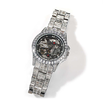 Full Diamond T Square Mechanical Ice Bling Watch