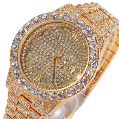 Full Diamond Waterproof Hip Hop Punk Ice Watch