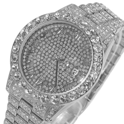 Full Diamond Waterproof Hip Hop Punk Ice Watch