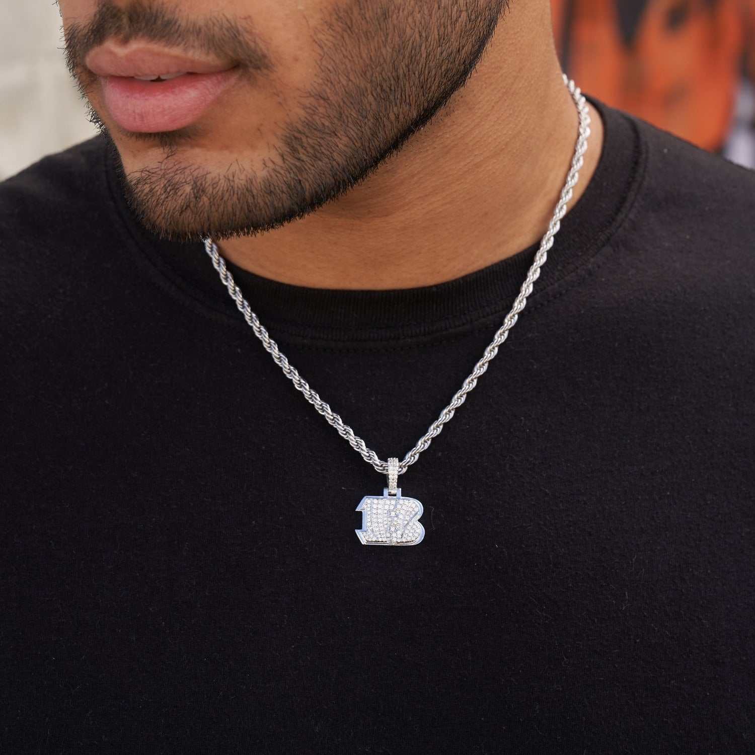 Cincinnati Bengals Official NFL Micro Logo Pendant - White Gold