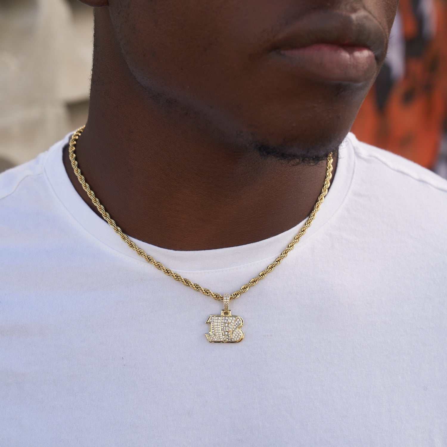 Cincinnati Bengals Official NFL Micro Logo Pendant - Yellow Gold