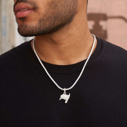 Tampa Bay Buccaneers Official NFL Micro Logo Pendant - White Gold