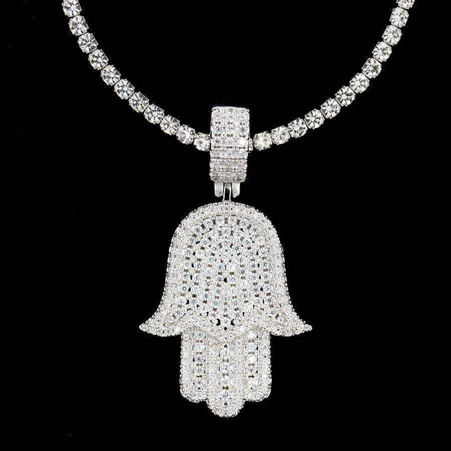 Hamsah Pendant in White Gold