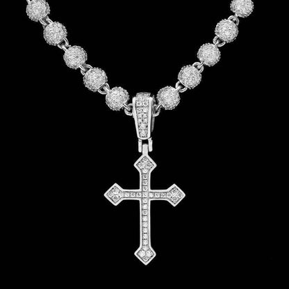 Iced Celtic Cross in White Gold