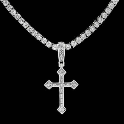Iced Celtic Cross in White Gold