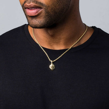 Mini Lion Pendant in Yellow Gold