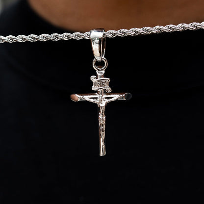 Crucifix Pendant in White Gold