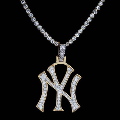 New York Yankees Official MLB Logo Pendant in Yellow Gold