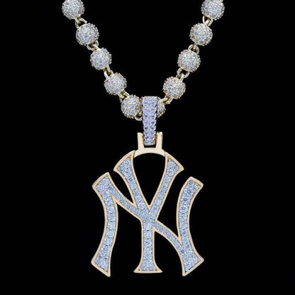 New York Yankees Official MLB Logo Pendant in Yellow Gold