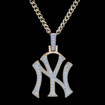 New York Yankees Official MLB Logo Pendant in Yellow Gold
