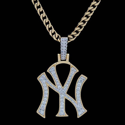 New York Yankees Official MLB Logo Pendant in Yellow Gold