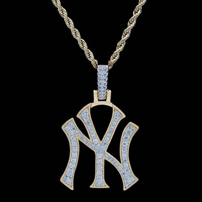 New York Yankees Official MLB Logo Pendant in Yellow Gold