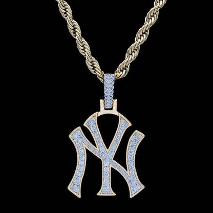 New York Yankees Official MLB Logo Pendant in Yellow Gold